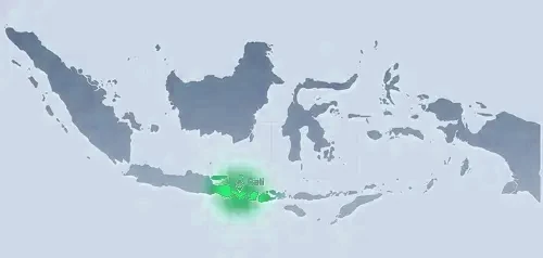 Bali location on Indonesia map