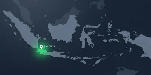 Jakarta location on Indonesia map