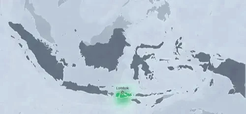 Lombok location on Indonesia map