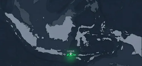 Lombok location on Indonesia map