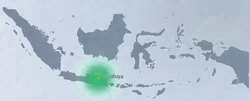 Surabaya location on Indonesia map