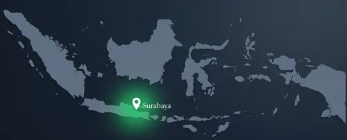 Surabaya location on Indonesia map